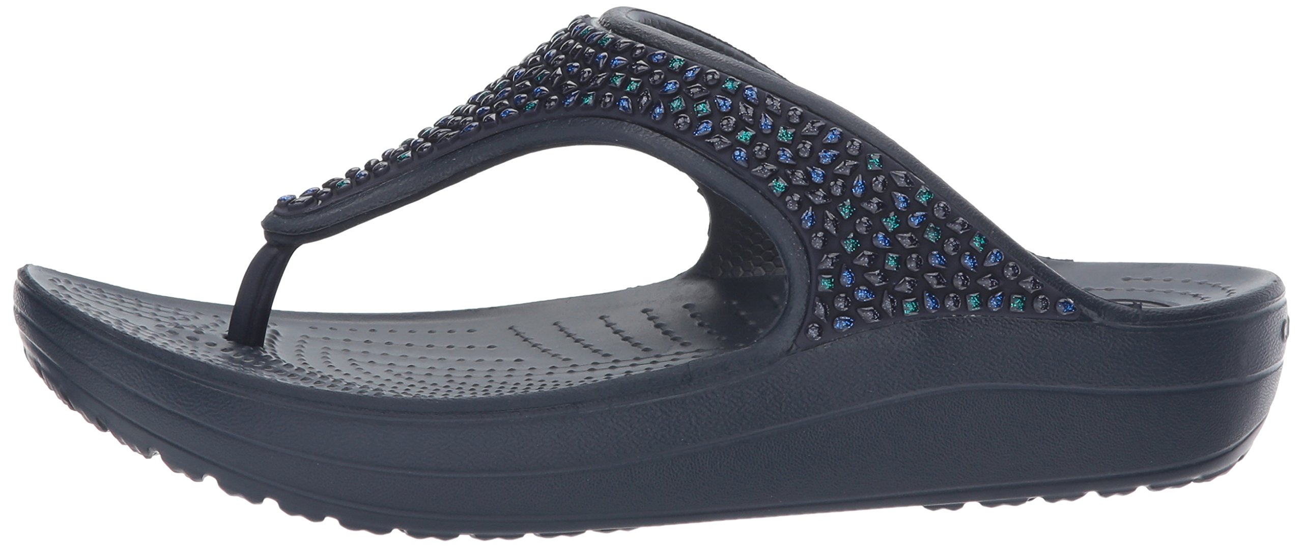 crocs women's sloane embellished platform flip