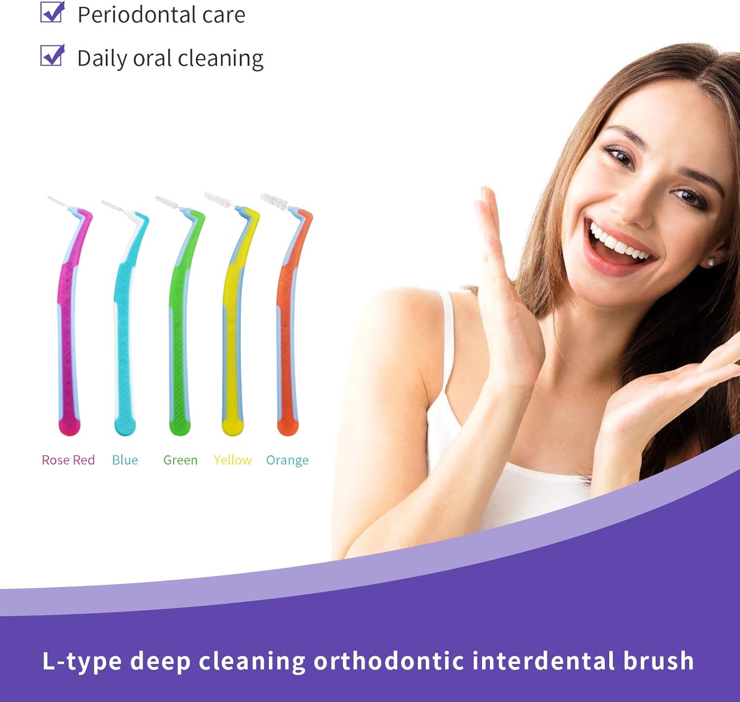 Interdental Brushes Angle Cleaners, Hartilv Braces Angle Brush Cleaner Between Teeth Cleaning Tool with Soft Bristles for Deep Clean Between Teeth and Gums (0.6mm)10pcs: Health & Personal Care