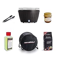  Lotusgrill Lotusgrill klein Edelstahl Stahl Kunststoff schwarz Camping Balkon Picknick ✔ rund ✔ tragbar rauchfrei ✔ Grillen mit Holzkohle ✔ für den Tisch 