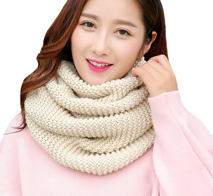 DELEY Unisex Loop Schal Dicke Strick Winter Warme Rundschal Infinity Gestrickt Schlauchschal Kreis Hals Wraps