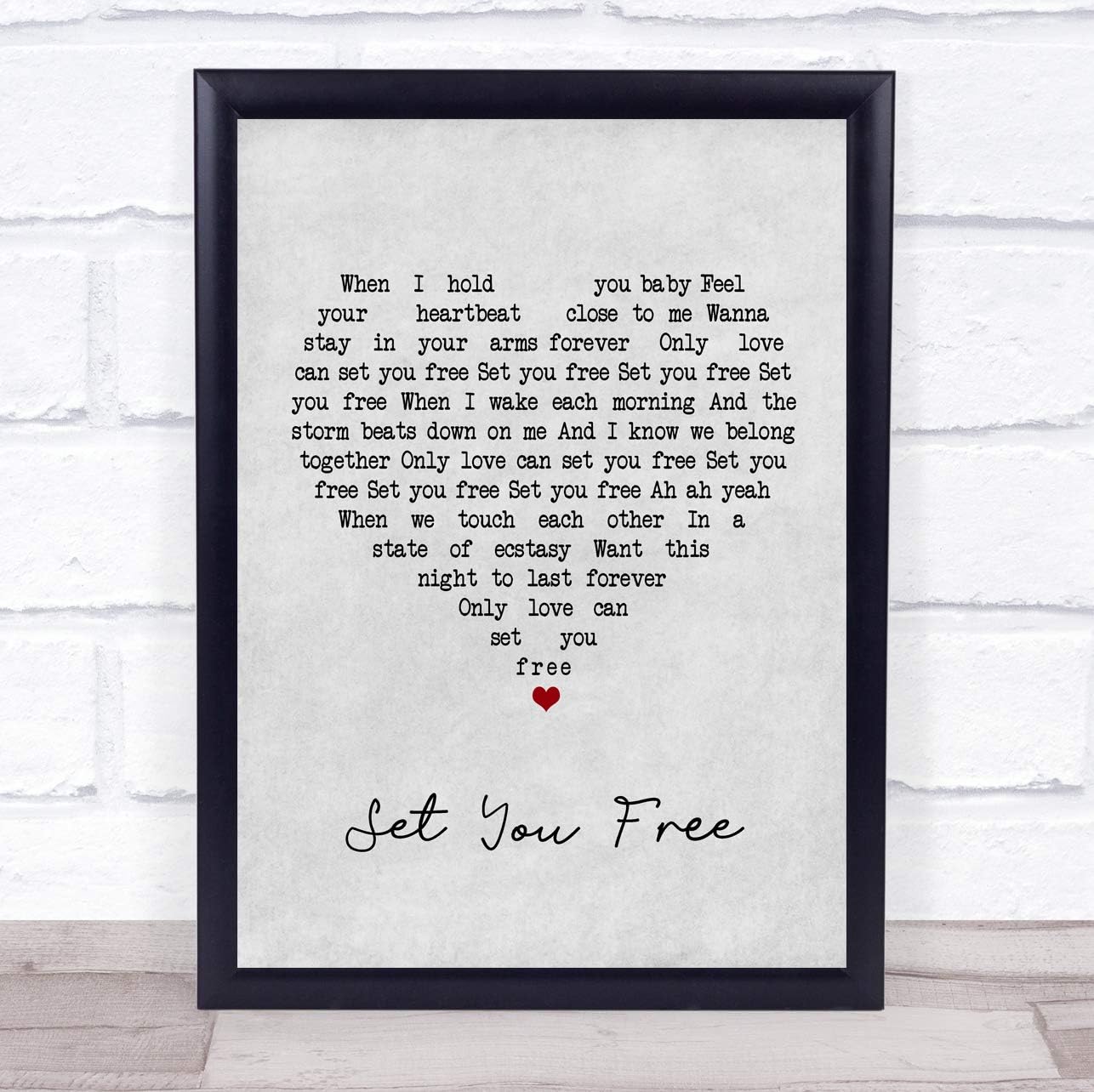 Amazon Com Set You Free Grey Heart Song Lyric Quote Print Office Products