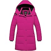 CTFASHION Girl's Winter Coat Kids Long Puffer Jacket Waterproof Ski Outerwear Warm Puffy Dress Coat with Hood