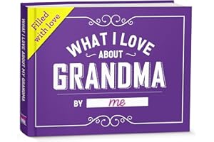 LOVEVIBE What I Love about Grandma Book - Grandma Gifts from Grandkids - Grandma Birthday Gifts, Birthday Gifts for Grandma - Grandmother Gifts, Christmas Gifts for Grandma Fill-in-the-Blank Journal Gifts