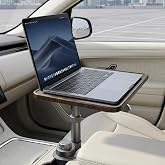 Solid Wood Car Desk for Laptop, Height-Adjustable, 360&deg; Rotating | Fits Round Cup Holders 2.55&ndash;3.93 in, Supports up to 11 lbs, Reinforced Alloy Magnetic Support Arm, suitable for laptops