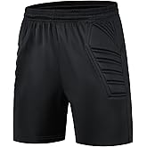 LUCKYLUAN Youth Padded Soccer Goalie Shorts Sweat-Wicking Protective Goalkeeper Shorts Uniform for Boys Men