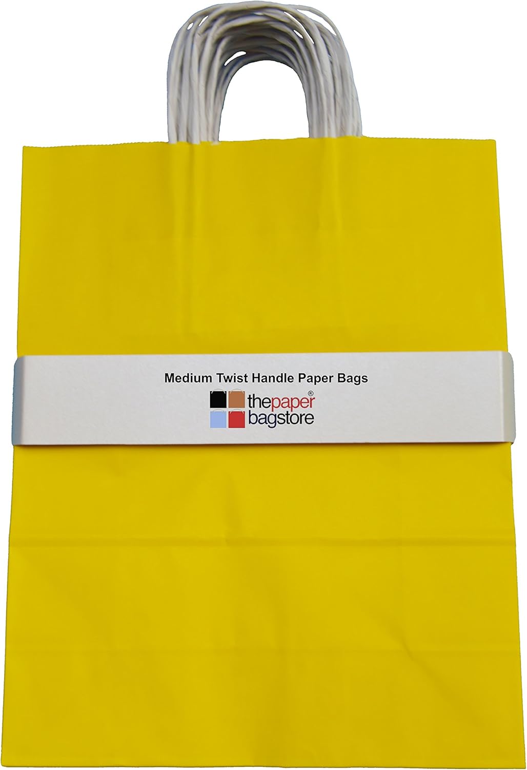 Thepaperbagstore 25 Yellow Medium Paper Bags with Handles, 25x11x31cm, Colourful Gift Bags for Adults and Kids - Image 3