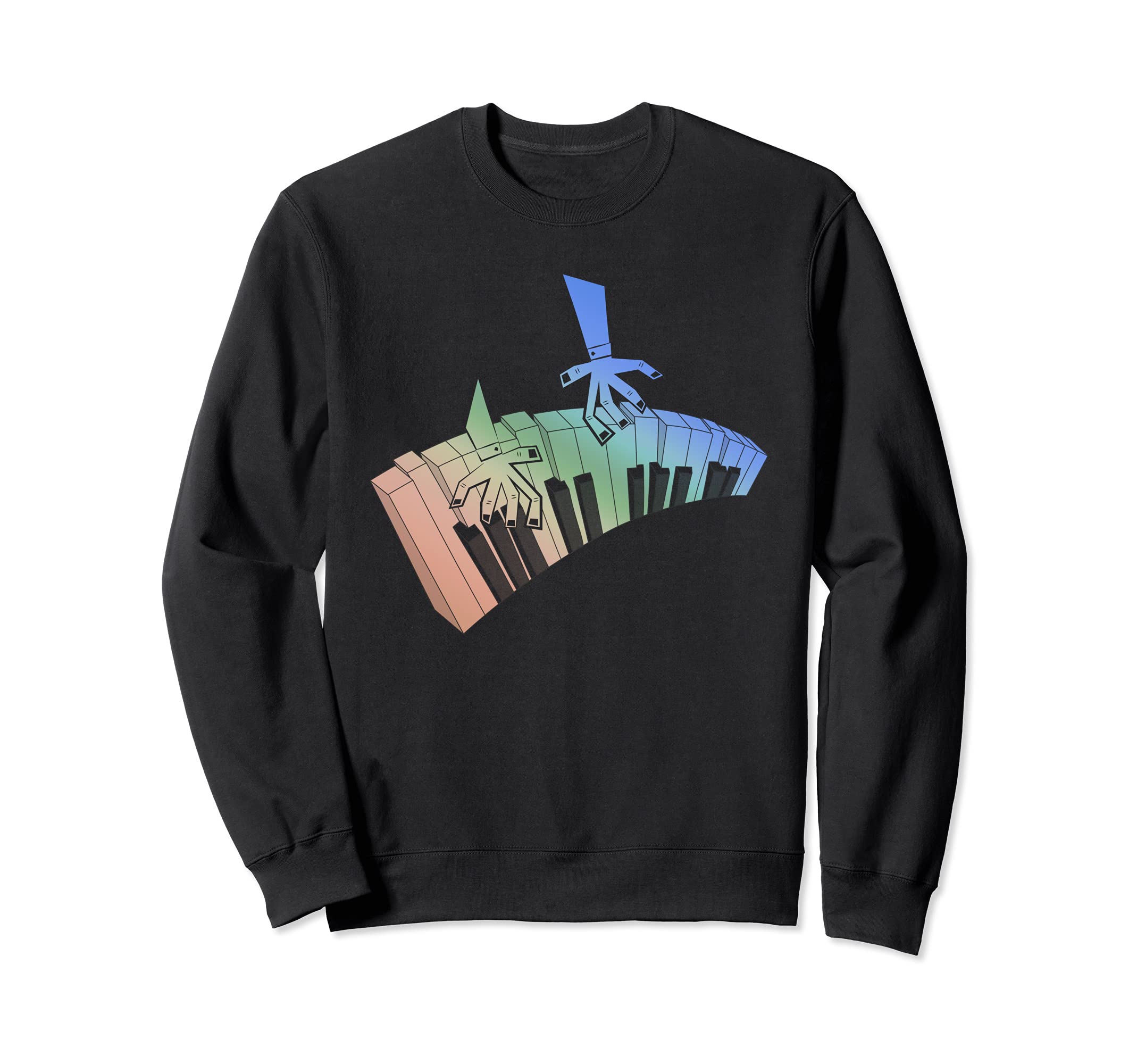 Colorful Piano Keyboard Musician Pianist Music Notes Piano Sweatshirt