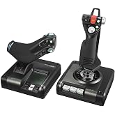 Logitech G Saitek X52 Pro Flight Control System - Black/Silver | Controller and Joystick Simulator, LCD Display, illuminated buttons, 2xUSB, PC compatible