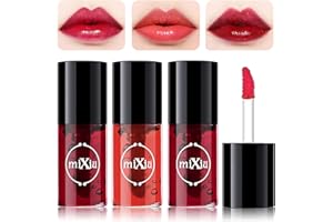 SULILY 3 Colors Lip Stain Tint Set, Waterproof&Long Lasting Mini Liquid Lipstick Hydrating Moisturizing Lip Cheeks And Eyes,Natural Glossy Korean Lip Tint Stain Easy Application, Non-Sticky (3#4#5)