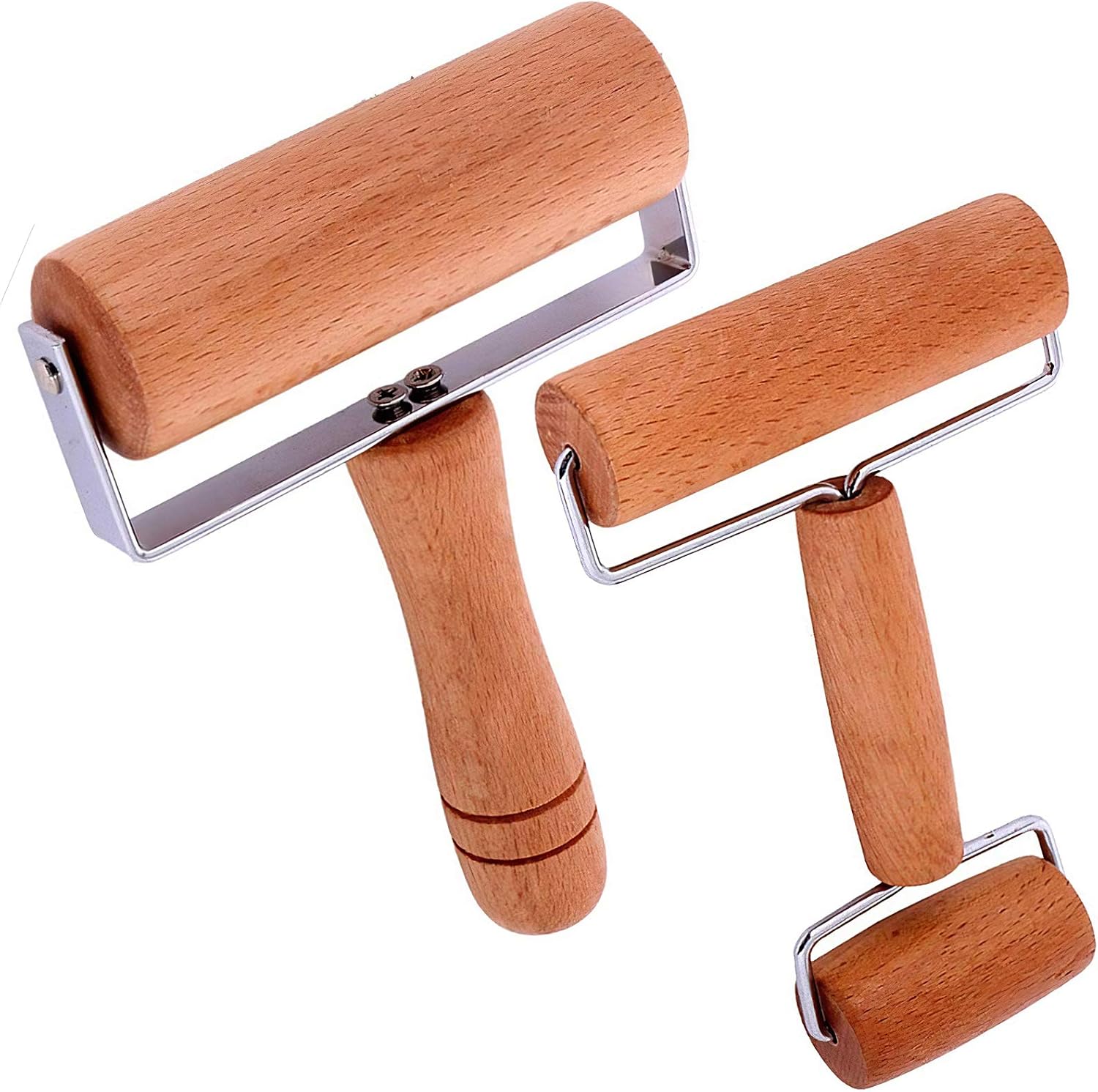 Amazon Com 2 Pcs Wooden Pastry Pizza Roller Pin Non Stick Rolling Pin For Baking Sold By Lasten Kitchen Dining