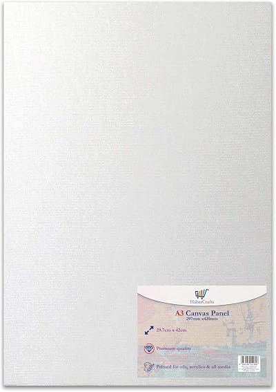 Habercrafts A3 Canvas Panel 100% Cotton 3x Primed Ready To Use 1 Board