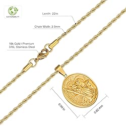 KRKC&CO Coin Necklace Pendant, Gold Medallion