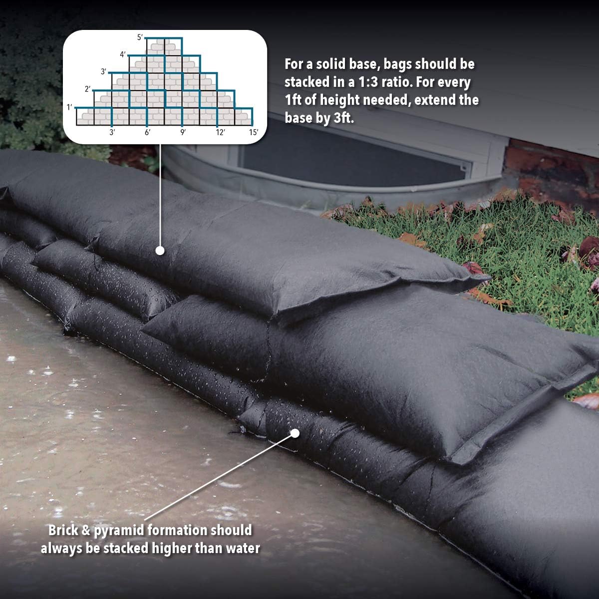Quick Dam - QD1224-6 Water Activated Flood Bags 1ft x 2ft, 6-Pack: Flood Bags: Industrial & Scientific