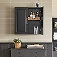 Haotian Kitchen Bathroom Laundry Cabinet Wall Mounted, Black FRG231-SCH