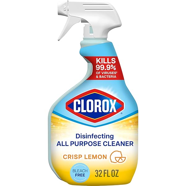 CLOROX DISINFECTING ALL PURPOSE CLEANER, BLEACH FREE, CRISP LEMON, 32 FLUID OUNCES (PACK MAY VARY)