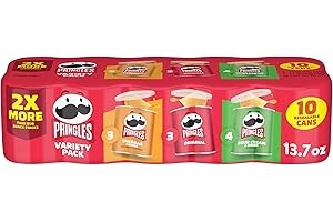 Pringles Potato Crisps Chips, Lunch Snacks, Variety Pack, 13.7oz Pack (10 Cans)