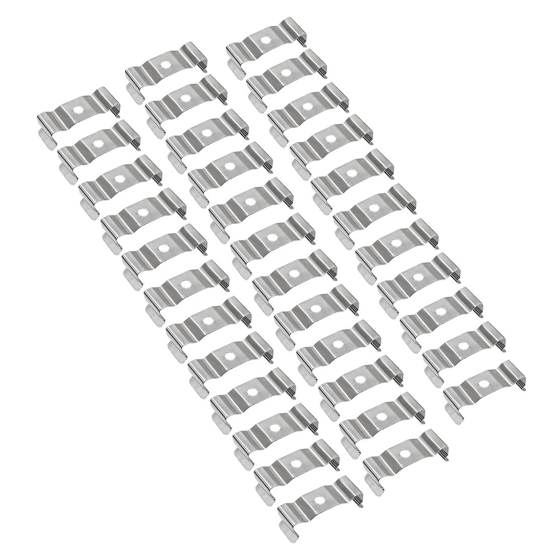 Photo 1 of uxcell T8 Clips Bracket Hanger for Integrated Tube Light Fixture, Nickel-Plated Manganese Steel, Pack of 35