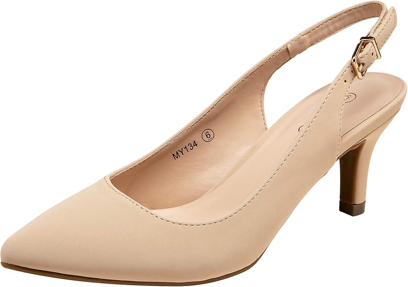 nude kitten heel slingback