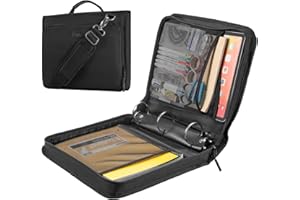 HINOOR 2 Inch 3-Ring Zipper Binder with Shoulder Strap, O-Ring Zip Up Binder with 500 Sheet Capacity, Compatible with 13" MacBook/Tablet, for School, Office (Black)