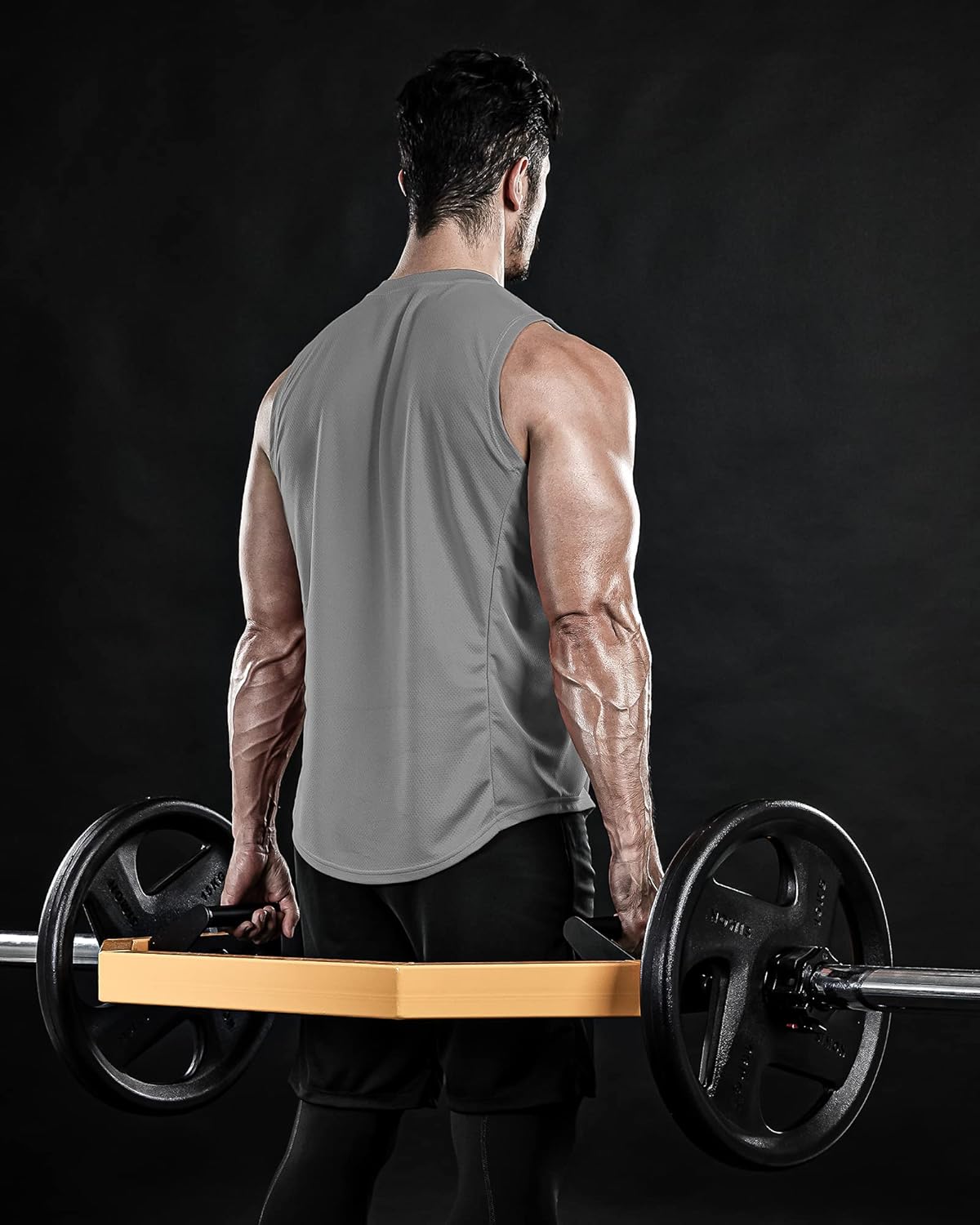 DRSKIN Men's 3 Pack Dry Fit Muscle Tank Tops Mesh Sleeveless Gym Bodybuilding Training Athletic Workout Cool Shirts: Clothing