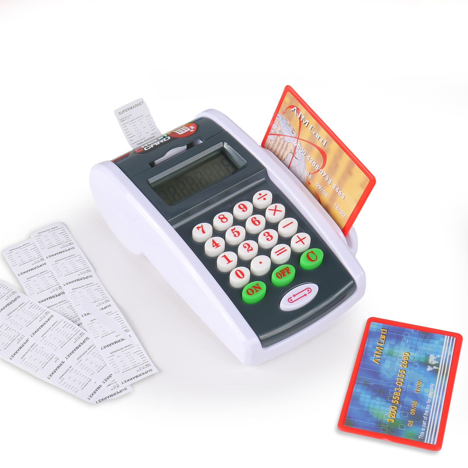 Photo 1 of Ella Dream Payment Terminal Toys, Point of Sale Terminal with Light and Sound, Cash Register Toy with Credit Cards and Recipts, Pretend Play Toy for Children Age 3 and Up