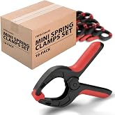 POWERTEC Mini Spring Clamps Set - 10 Pack Plastic Clips with 1-Inch Opening and Pivoting Jaw Pad, Ideal for Backdrop Clips, Pool Covers, DIY Projects, and Woodworking (71018)