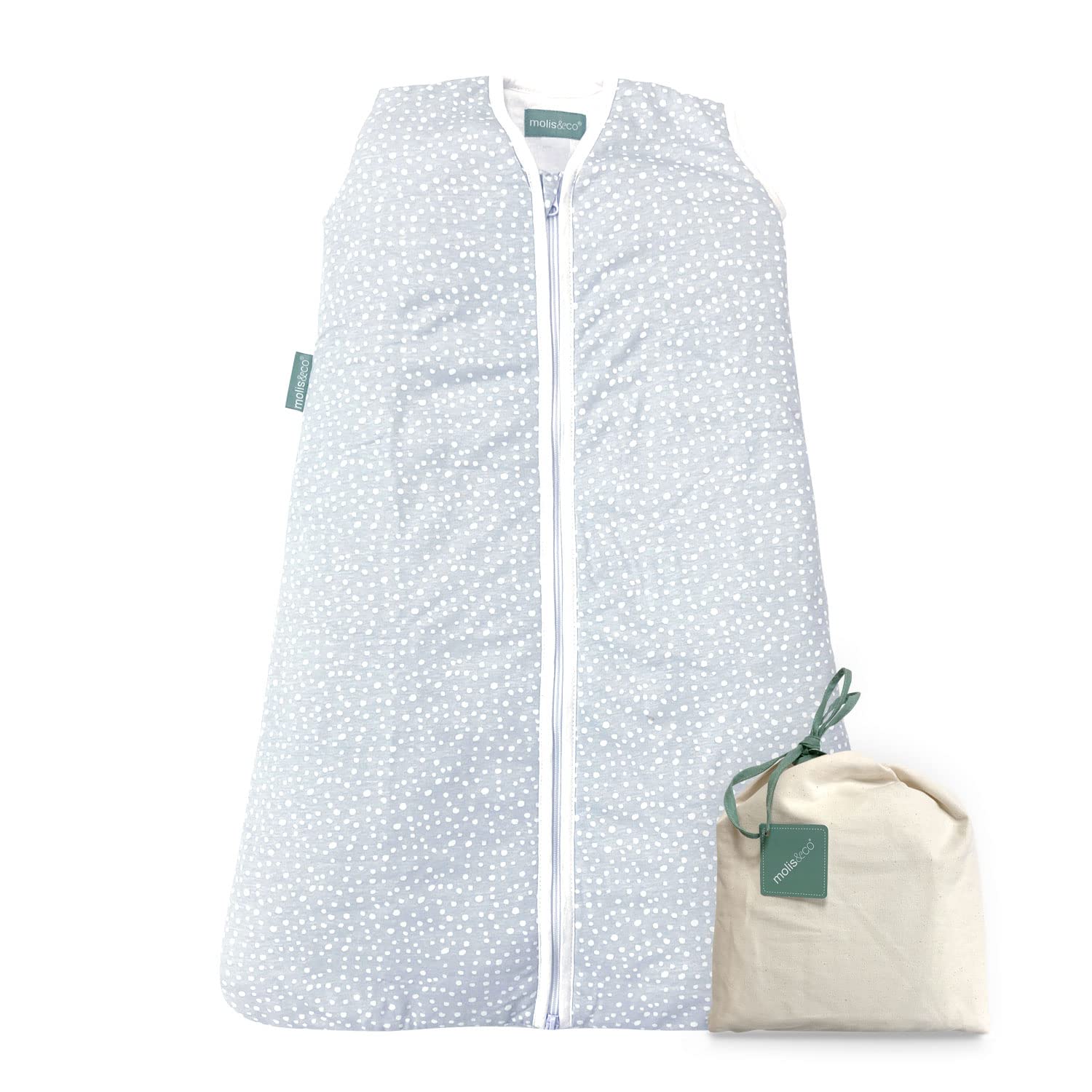 molis&co - Baby Sleeping Bag 2.5 TOG - Baby Winter Sleeping Bag Unisex - Soft and Cozy Baby Wearable Blanket for Newborn & Infants - 100% Cotton (OEKO-TEX) (Grey Print, 0-6 Months) — image 1