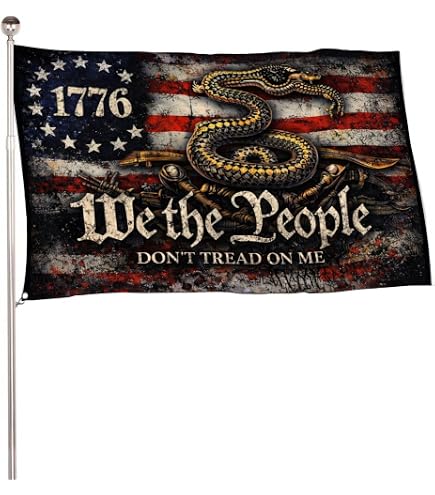 Bandiera USA 3x5 Piedi 'Live Free Or Die / Don't Tread On Me' Gadsden Flag, 100D Poliestere