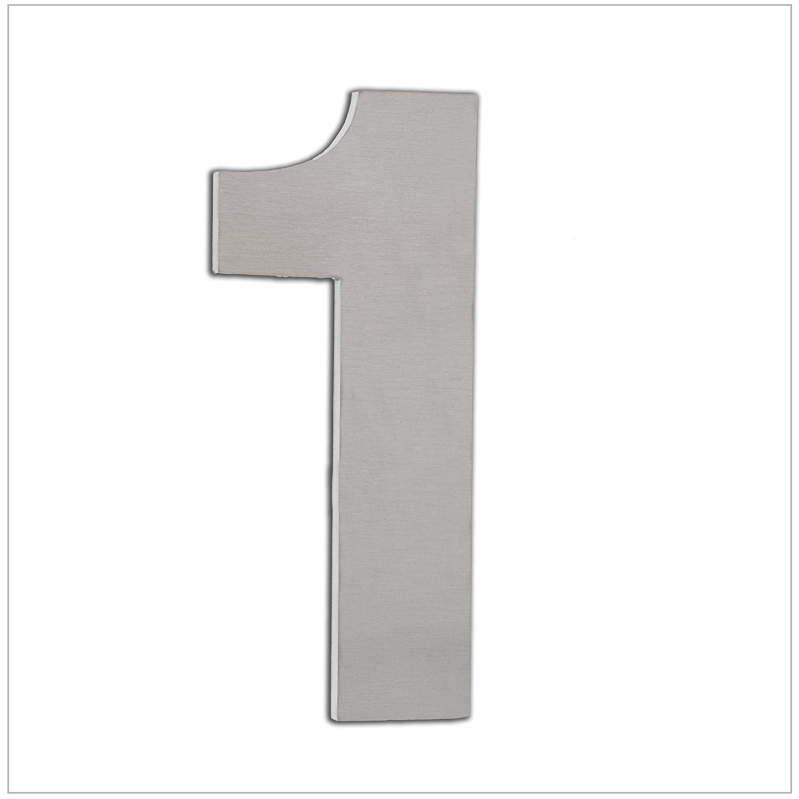 EVI Herrajes | House Number | 12cm Adhesive Stainless Steel Door Numbers | Waterproof | "1" Digit