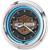 Harley-Davidson&reg; Essential Bar &amp; Shield Neon Clock