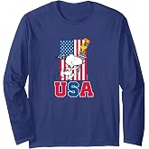 Peanuts - Snoopy &amp; Woodstock USA Flag Long Sleeve T-Shirt