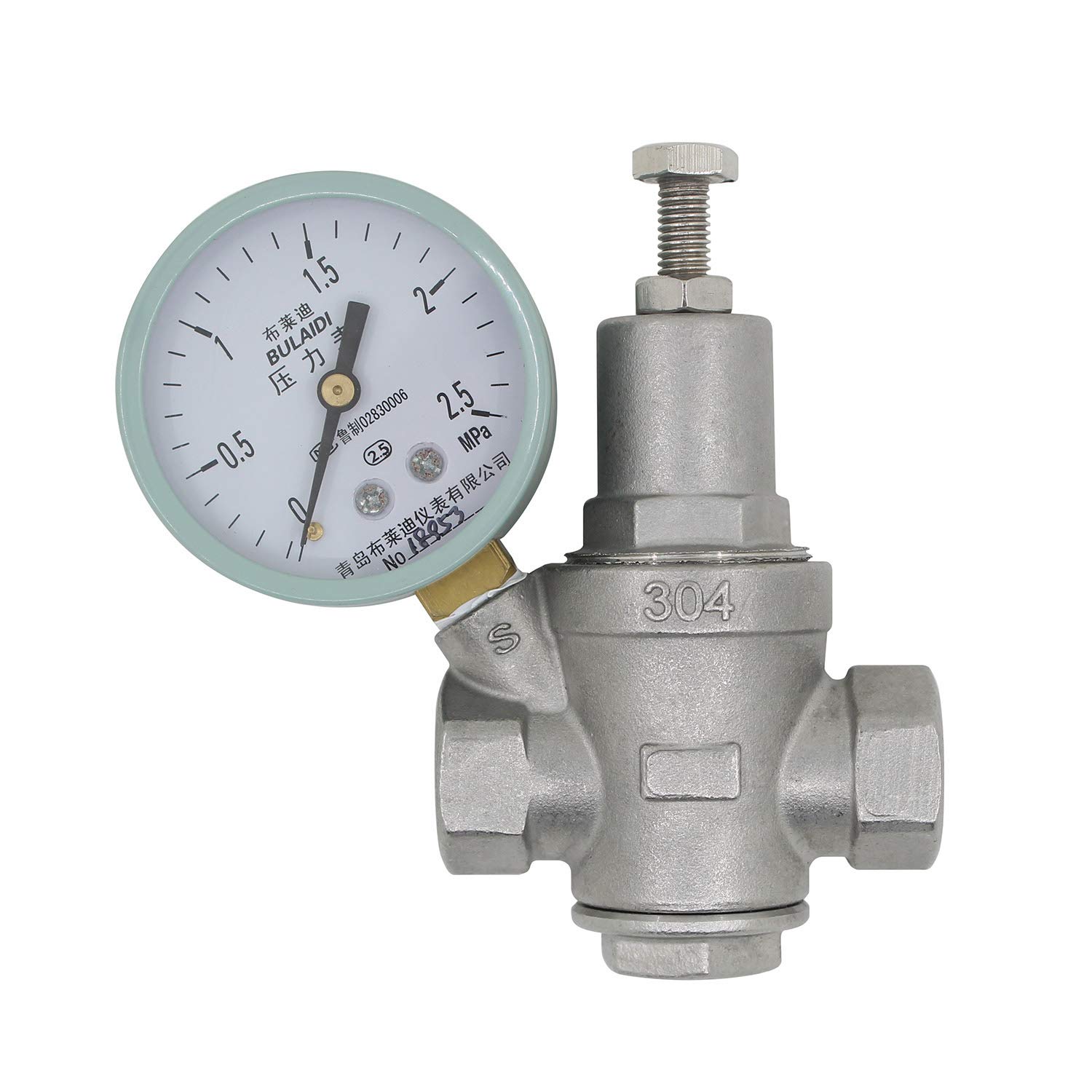 Adjustable Pressure reducing Valve - 1/2 3/4 1 1-1/4 1-1/2 2 inch - Lead Free Stainless Steel - Water Pressure Regulator Valve (DN40-1-1/2 inch)