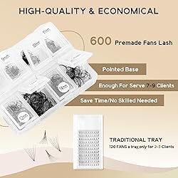 Premade Fans Eyelash Extensions 600 Fans 10D