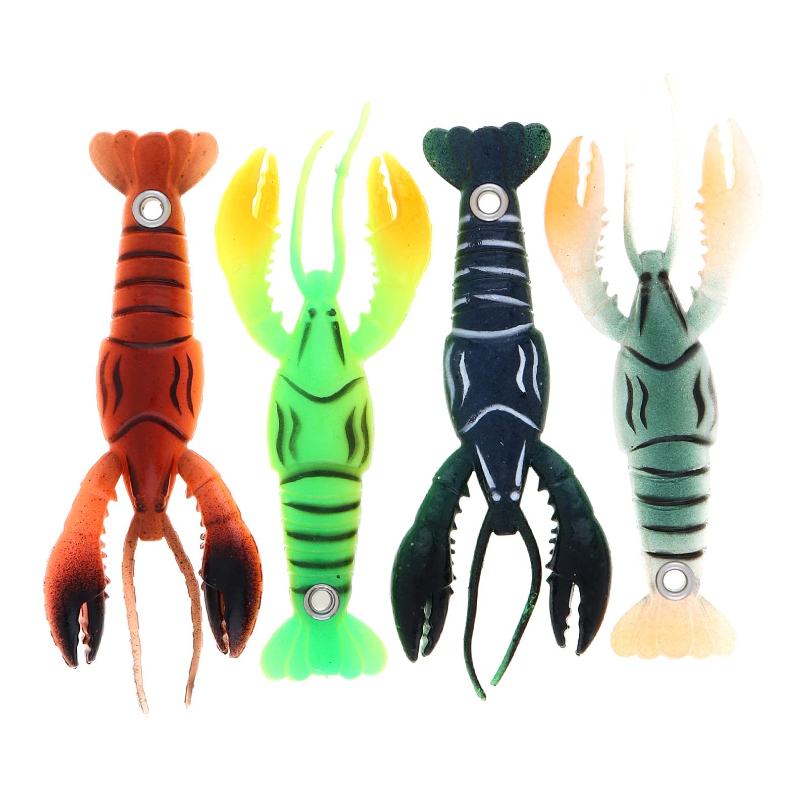 OriGlam 4pcs 3.5inch Crawdad Fishing Lures Lobster Lure, Soft Fishing Lure Crawfish Bait Shrimp Lobster Claw Artificial Lure, Soft Crawfish Fishing Lures Soft Crawfish