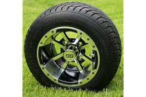 GOLF CART TIRE SUPPLY 10" STORM TROOPER Machined/Black Wheels and 205/50-10" DOT Golf Cart Tires - Set of 4