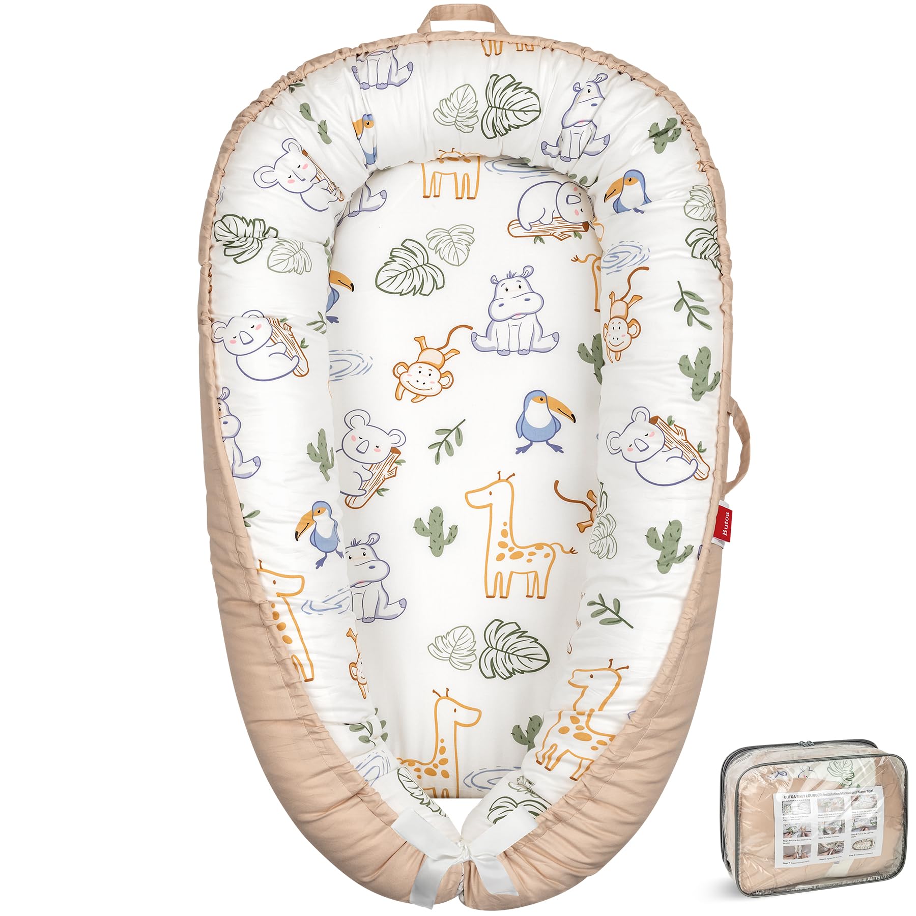 Photo 1 of BUTOA Baby Lounger - Breathable & Soft Baby Nest, Portable and Lightweight Tummy Time Lounger for Home and Travel, Ideal Newborn Babies Essentials Baby Shower Gifts