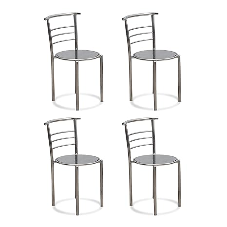 DZYN Furnitures Stainless Steel Fabsy Interiors Lavado Fix Chair (Natural,Standard) - Pack of 4 Pieces