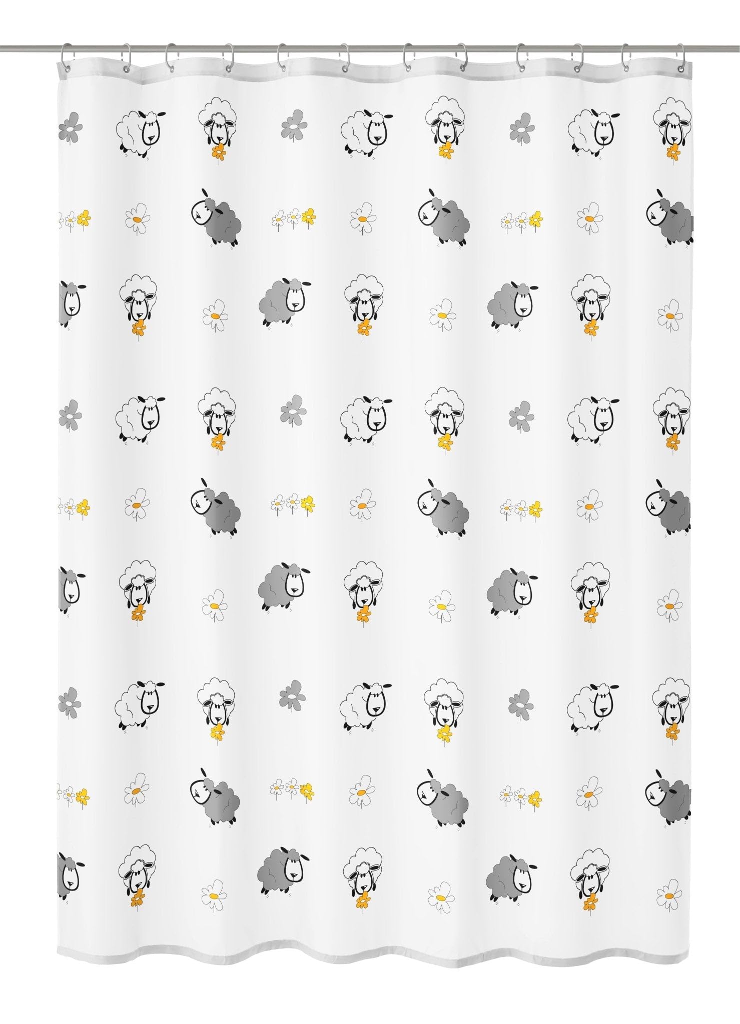 Kleine Wolke 180 x 200 cm 100 Percent Polyester Sheep Shower Curtain, Multi-Colour