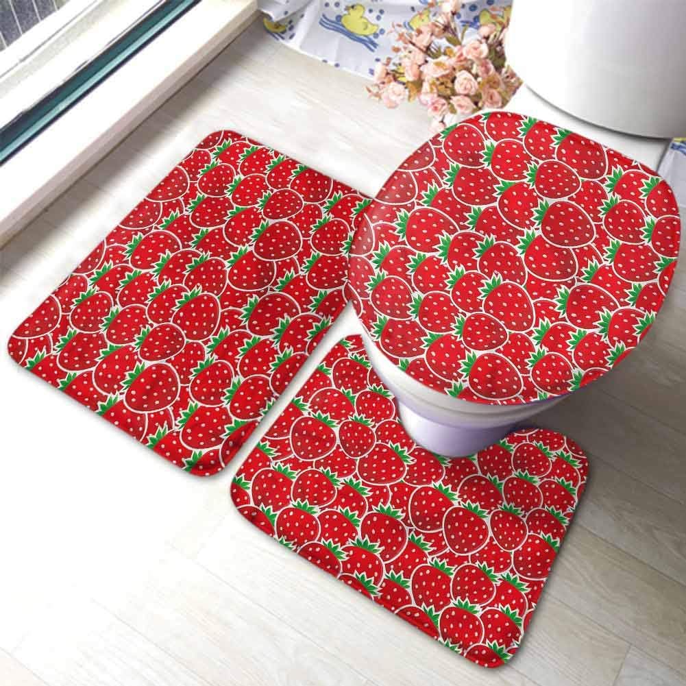 Fruits Bathroom Rug Set 3 Pieces, Extra Soft Absorbent