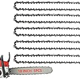 5Pack 18 Inch Chainsaw Chain 3/8" LP Pitch .050" Gauge 62 Drive Links Fits Poulan Pro 051338, EGO AC1800, Greenworks, Echo, Kobalt, Remington, Craftsman, McCulloch and More