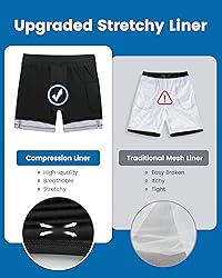 maamgic 2 in 1 Mens Swim Trunks 7 Inch Swim Shorts