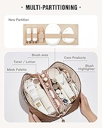 EACHY Travel Makeup Bag, Large Capacity Cosmetic