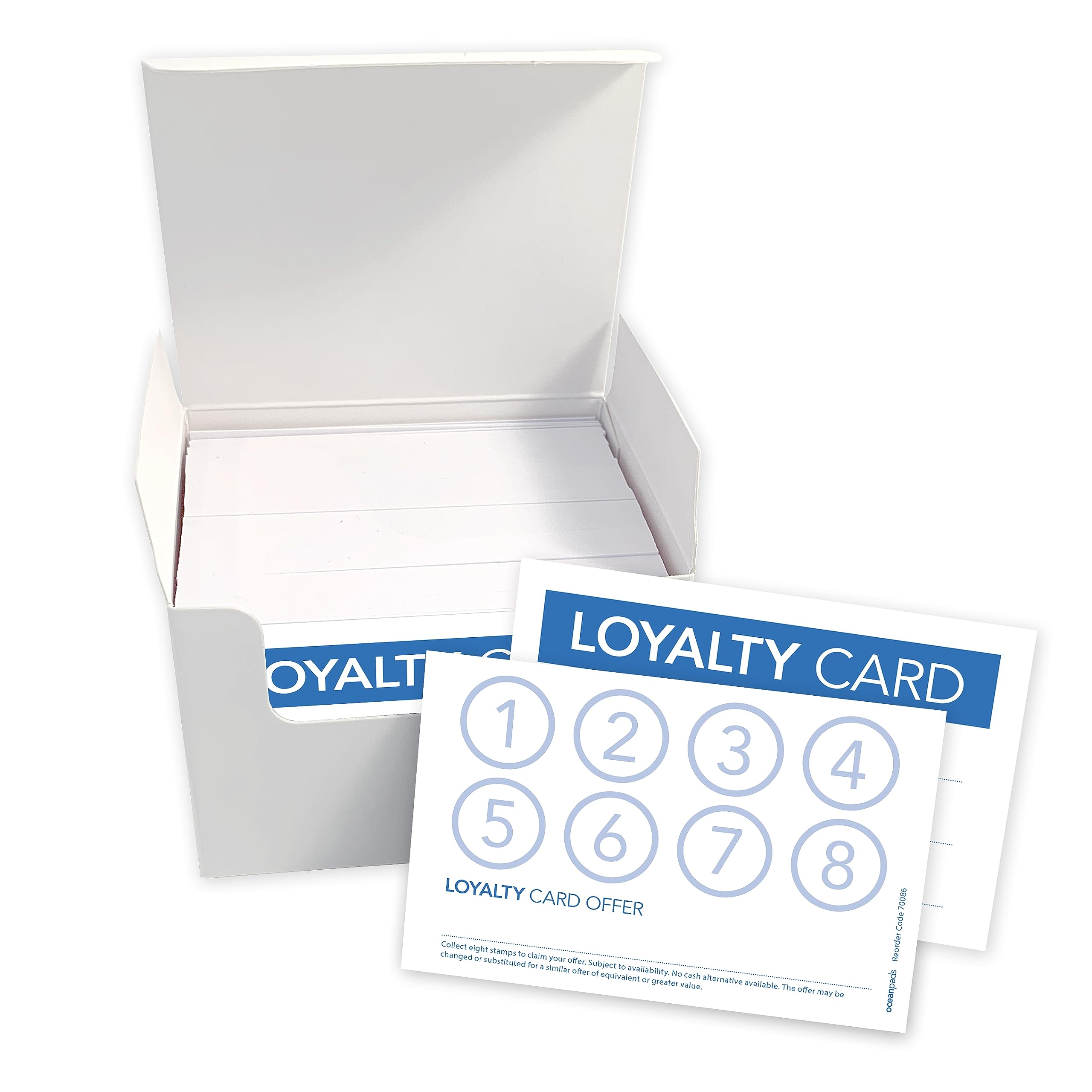 Loyalty Cards x 200 in a Handy Dispenser-Style Box - Ideal for Your Café, Clinic, Salon, Gym, or Retail Store, These Loyalty Cards are The Perfect Tool to Keep customers Coming Back. (ref Code 70086)