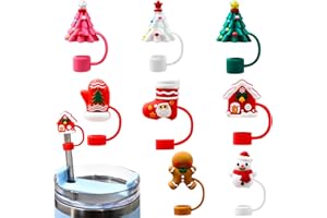 WOZADU 8 PCS Silicone Straw Cover Cap for Stanley Cup Reusable Silicone Straw Toppers for 0.4in/10mm Straws Compatible with S