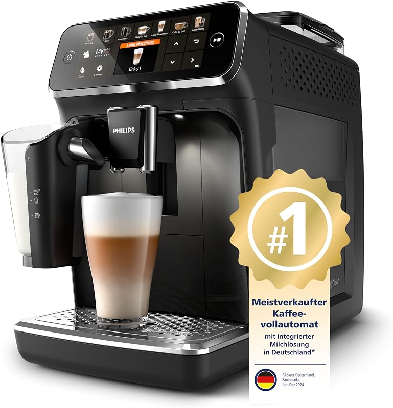 Kaffeevollautomat LatteGo 5400 Serie, Schwarz, 12 Spezialitäten