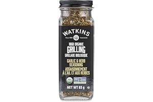 Watkins Gourmet Organic Grilling, Garlic & Herb Seasoning, Non-GMO, Kosher, 83 g