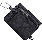 UPIQNG Mini EDC Molle Pouch Outdoor Wallet Portable Key Card Case with Carabiner Coin Storage Bag Small Hanging Purse Waist Pack for Camping
