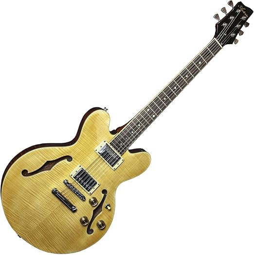 Antoria SAJ200NAT Semi Acoustic Guitar Detroit 335 Style Maple Top F