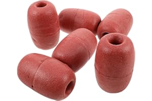 JUMPLAWN 6pcs Oval Fishing Net Flotation Buoys Plastic Water Float Balls Rope Floats Aquaculture Floating Balls for Marine Fi