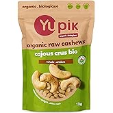Yupik Organic Raw Cashews, 1 kg, Kosher, Gluten-Free, Non-GMO, Vegan, Whole Nuts, Unsalted, Unroasted, Source of Protein & Ir